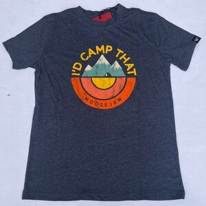 Moosejaw T-Shirt Women’s Short Sleeve Crew Neck Graphic Logo Camping  Print
